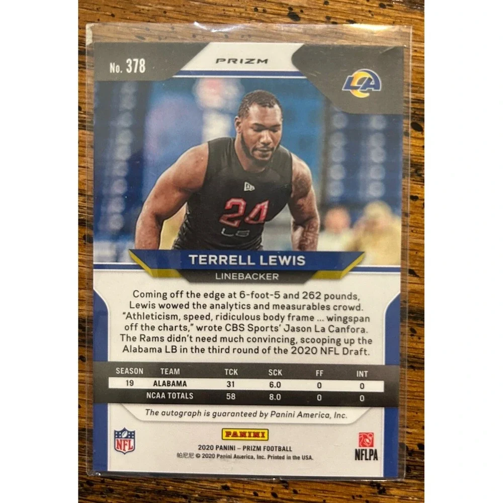 2020 Panini Prizm #378 Terrell Lewis FOOTBALL Los Angeles Rams Green Rim